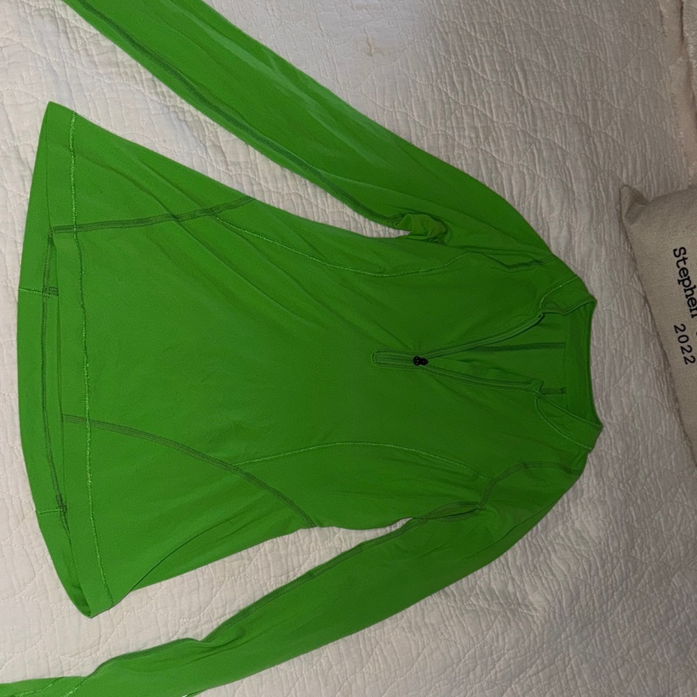 lululemon athletica Bright Green Long Sleeve Half-Zip Jacket